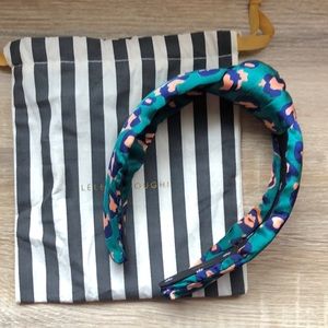 Lele Sadoughi teal leopard knot headband 🐆